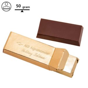 Chocolade goudstaaf met logo Brick