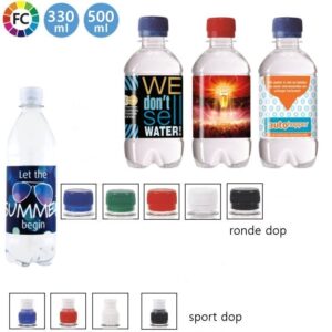 Flesjes mineraalwater bedrukken