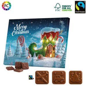 A5 Chocolade adventskalender FSC Fairtrade